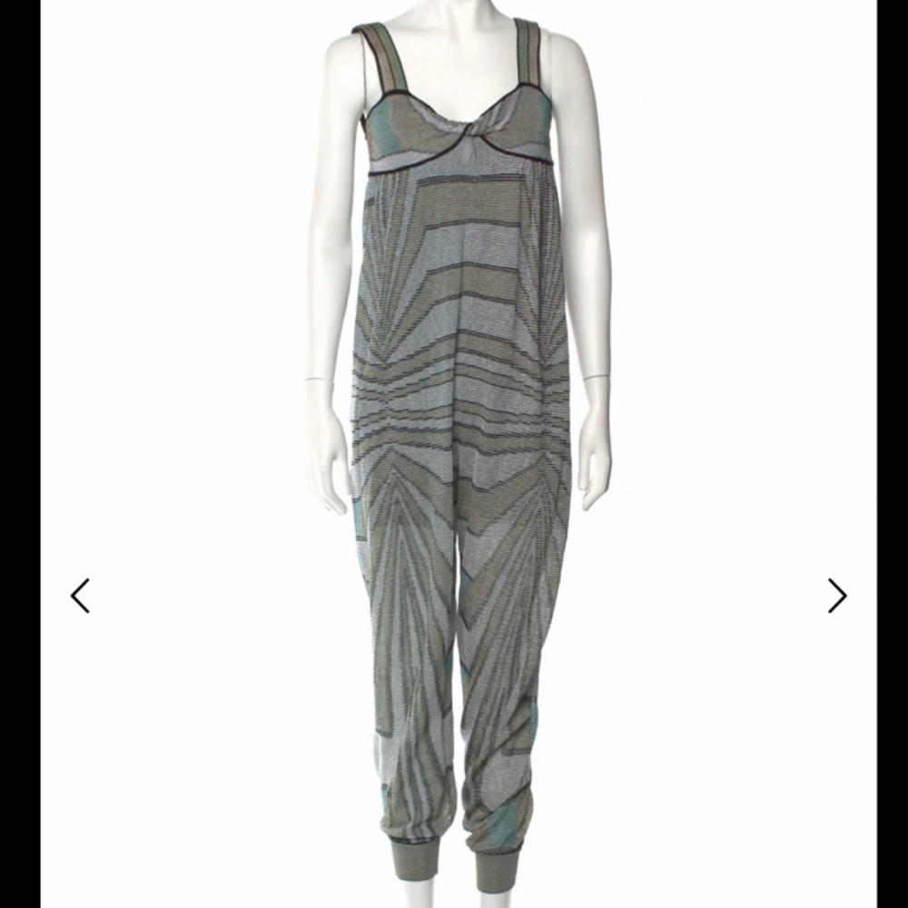 Missoni Gray and Green Patterned Jumpsuit